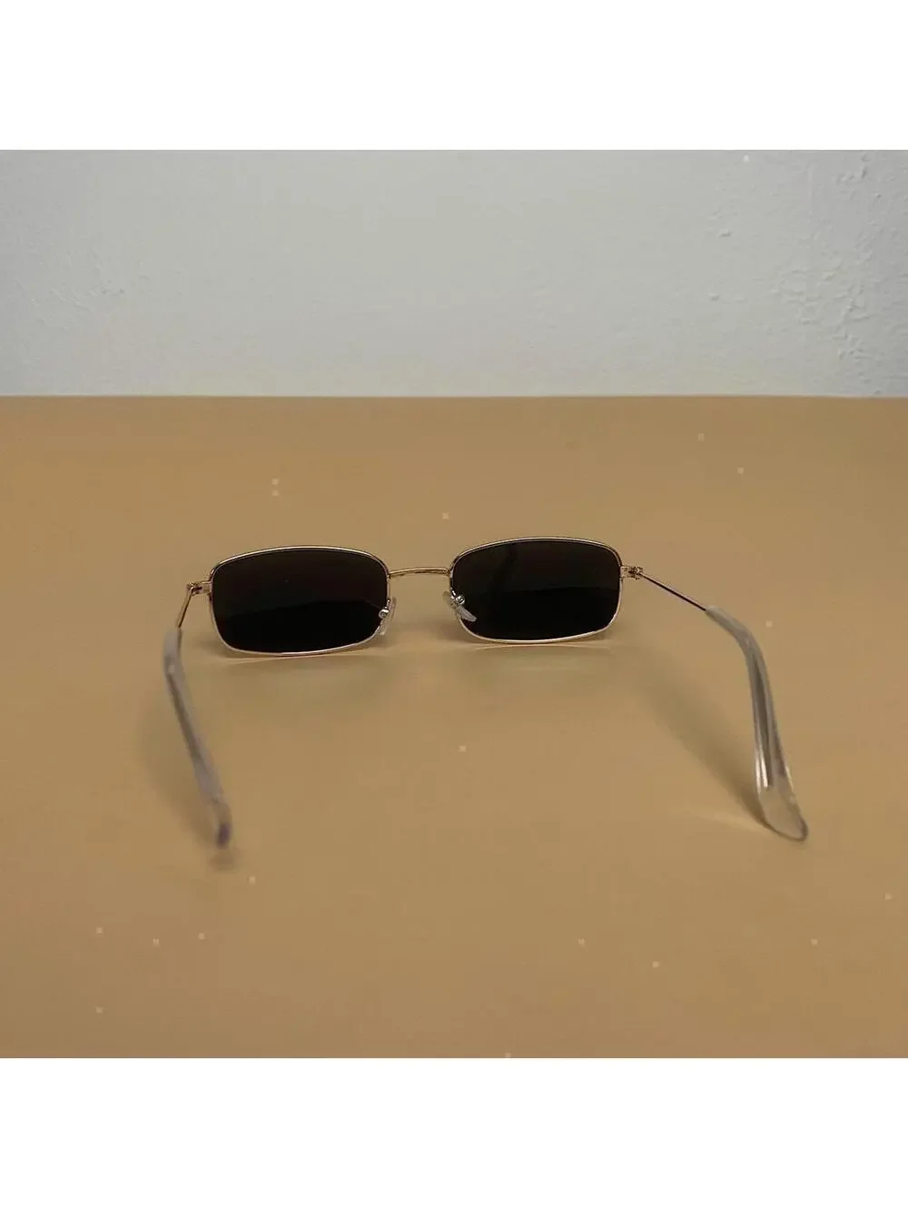 Y2k 2000s vintage black and gold unique slim style silver mirror lense